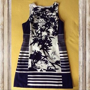 Ralph Lauren Black and White Floral Dress NWOT 14